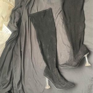 Black Suede Cake Stand Boots